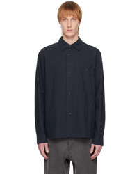 Mhl By Margaret Howell Navy Brushed Shirt