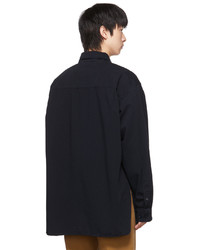 Dries Van Noten Navy Cotton Gabardine Shirt