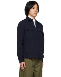 Fred Perry Navy Two Way Zip Shirt