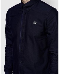 Fred Perry Oxford Shirt In Slim Fit With Gingham Trim