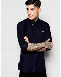 Fred Perry Oxford Shirt In Slim Fit With Gingham Trim