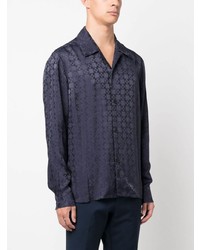 Sandro Patterned Jacquard Long Sleeve Shirt