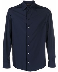Emporio Armani Pointed Collar Long Sleeved Shirt