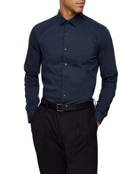 Topman Skinny Fit Stretch Button Up Shirt