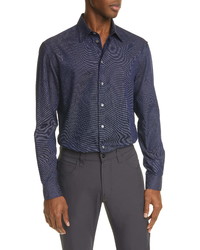 Emporio Armani Slim Fit Geometric Button Up Shirt