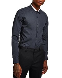 Topman Slim Fit Panel Collar Shirt
