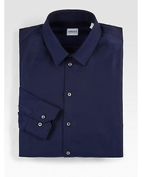 Armani Collezioni Solid Cotton Twill Dress Shirt