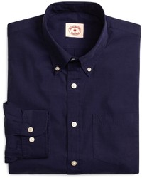 Brooks Brothers Solid Navy End On End Sport Shirt