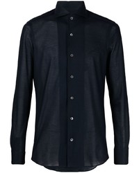 Canali Spread Collar Cotton Shirt
