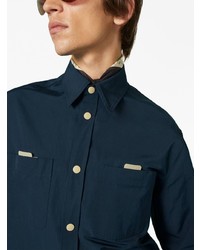 Gucci Straight Point Collar Cotton Shirt