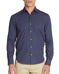 Tailored Fit Printed Cotton Sportshirt