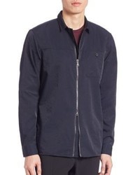 Vince Two Way Zip Front Twill Overshirt