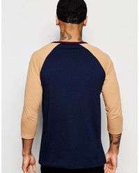 Asos 34 Sleeve T Shirt With Contrast Raglan Sleeves With Contrast Neck Trim