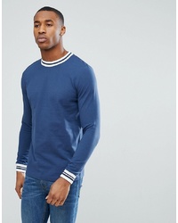 ASOS DESIGN Asos Long Sleeved T Shirt With Contrast Tipping In Pique