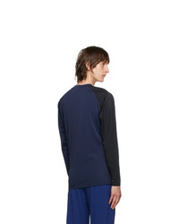 BOSS Blue And Black Rashguard Long Sleeve T Shirt