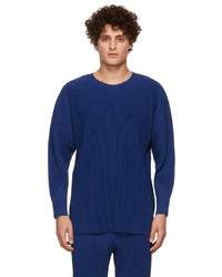 Homme Plissé Issey Miyake Blue Monthly Colors December Long Sleeve T Shirt