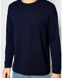 Asos Brand Oversized Long Sleeve T Shirt In Slub Jersey