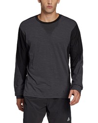 adidas Colorblock Long Sleeve T Shirt In Blackcarbon At Nordstrom