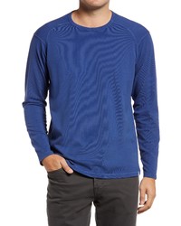 Peter Millar Lava Wash Long Sleeve T Shirt In Atlantic Blue At Nordstrom