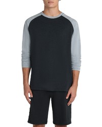 Bugatchi Long Sleeve Baseball T Shirt In Graphite At Nordstrom