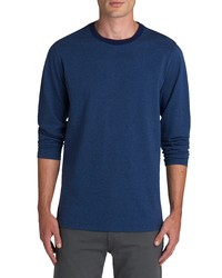 Bugatchi Long Sleeve Crewneck Cotton T Shirt In Night Blue At Nordstrom