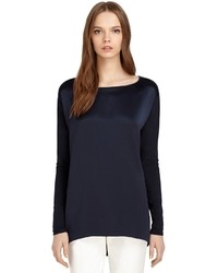 Brooks Brothers Long Sleeve Silk And Cotton Tee