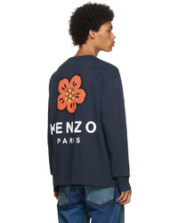 Kenzo Navy Boke Flower Long Sleeve T Shirt