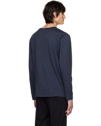 Sunspel Navy Lounge Long Sleeve T Shirt