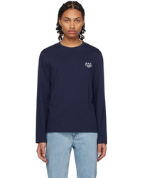 A.P.C. Navy Oliver Long Sleeve T Shirt