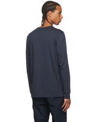 BOSS Navy Togn Curved Long Sleeve T Shirt