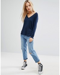 Asos Petite Petite The New Forever T Shirt With Long Sleeves And Dip Back