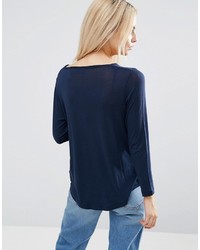 Asos Petite Petite The New Forever T Shirt With Long Sleeves And Dip Back