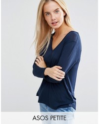 Asos Petite Petite The New Forever T Shirt With Long Sleeves And Dip Back