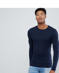 ASOS DESIGN T Sleeve T Shirt With Crew Neck In Navy