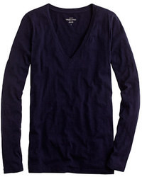 J.Crew Vintage Cotton Long Sleeve V Neck T Shirt