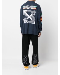 Off-White X Slb Logo Embroidered Long Sleeve Top