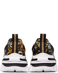 VERSACE JEANS COUTURE Black Gold New Trail Trek Sneakers