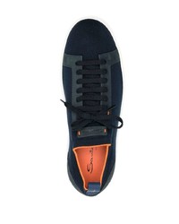 Santoni Contrasting Trim Detail Low Top Sneakers