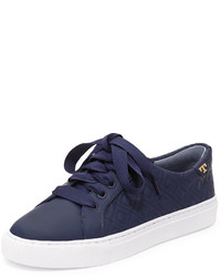 Tory Burch Marion Quilted Leather Low Top Sneaker Bright Navy