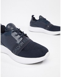 Calvin Klein Mel Knitted Trainers In Navy