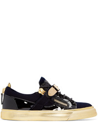 Giuseppe Zanotti Navy Velvet London Sneakers