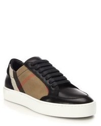 Burberry Salmond House Check Leather Sneakers
