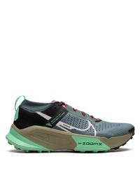 Nike Zoomx Zegama Trail Light Slategreyglow Greenboneblack Sneakers