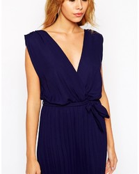 Love Wrap Front Belted Maxi Dress With Pleat Skirt
