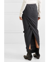 Rick Owens Pillar Stretch Cotton Blend Crepe Maxi Skirt