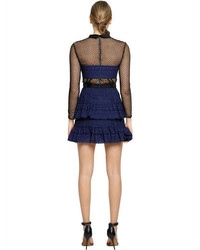 Self-Portrait Hazel Lace Mesh Mini Dress