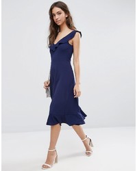 Asos Collection Midi Skater Dress With Frill Detail