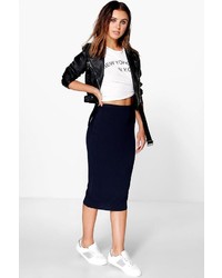 Boohoo Brea Basic Jersey Midi Skirt