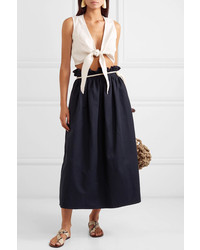 Atlantique Ascoli Med Cotton And Poplin Midi Skirt