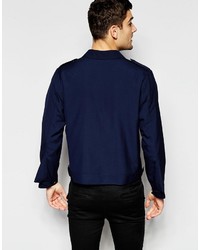 Asos Brand Smart Jacket In Navy With Military Detailing
